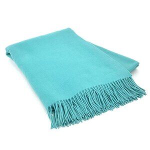 Hermes Shoulder Bag Wool Cashmere Blue-green